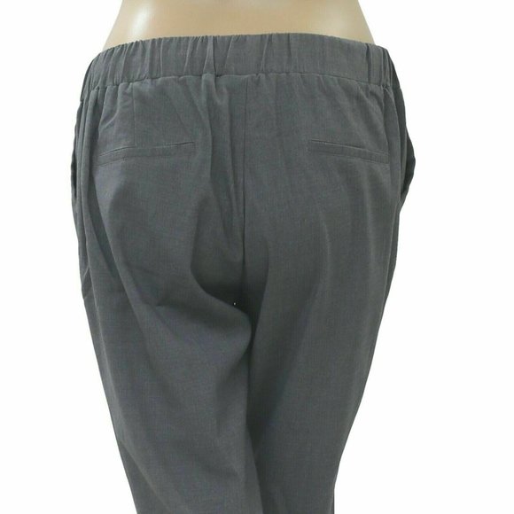 O'Stin Studio Solid Pants Mid Rise Gray Cotton Pull-on Pocket Tapered S - Picture 2 of 4